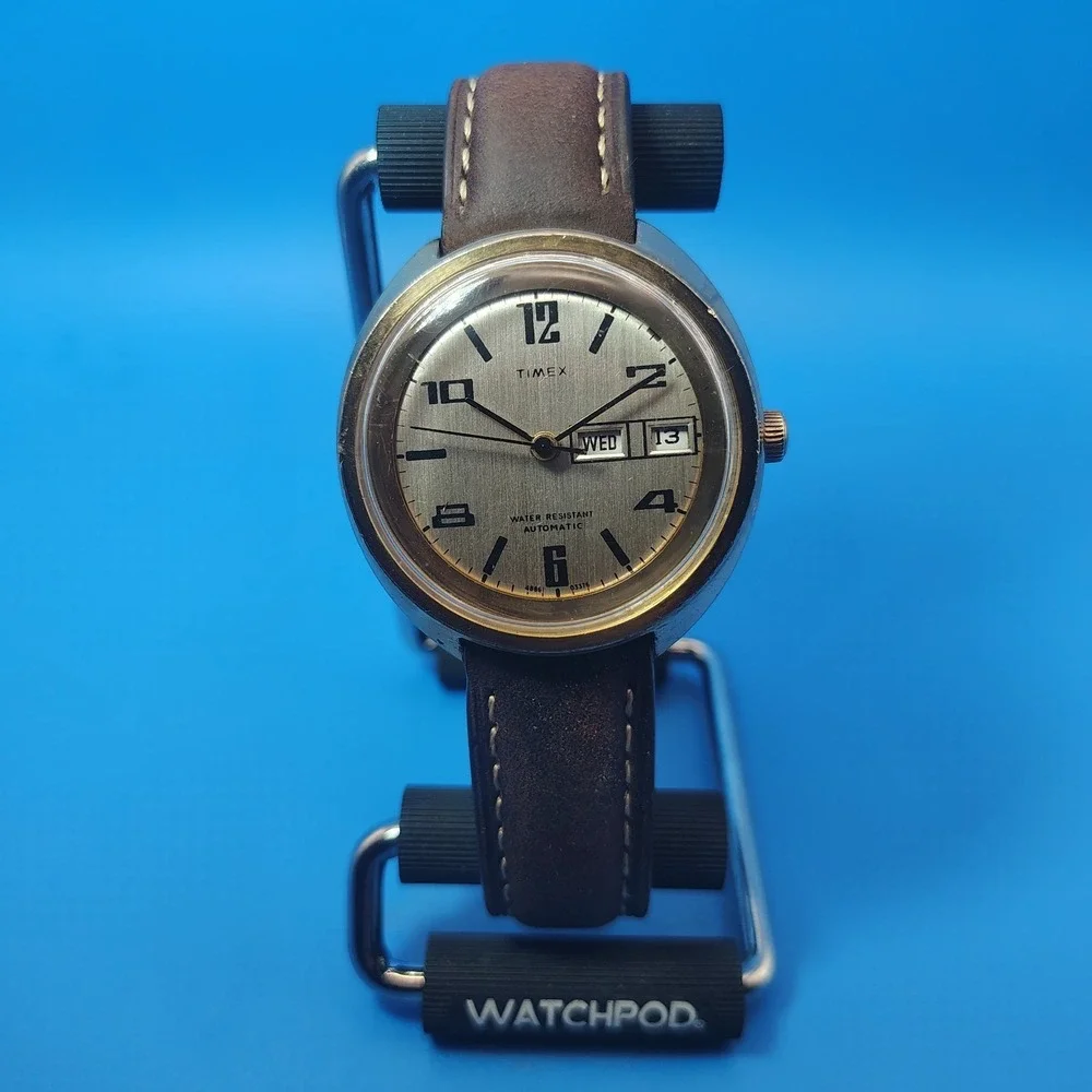 Vintage 1972‎ Timex Automatic 38mm Mens Dress Watch Fully Restored New strap